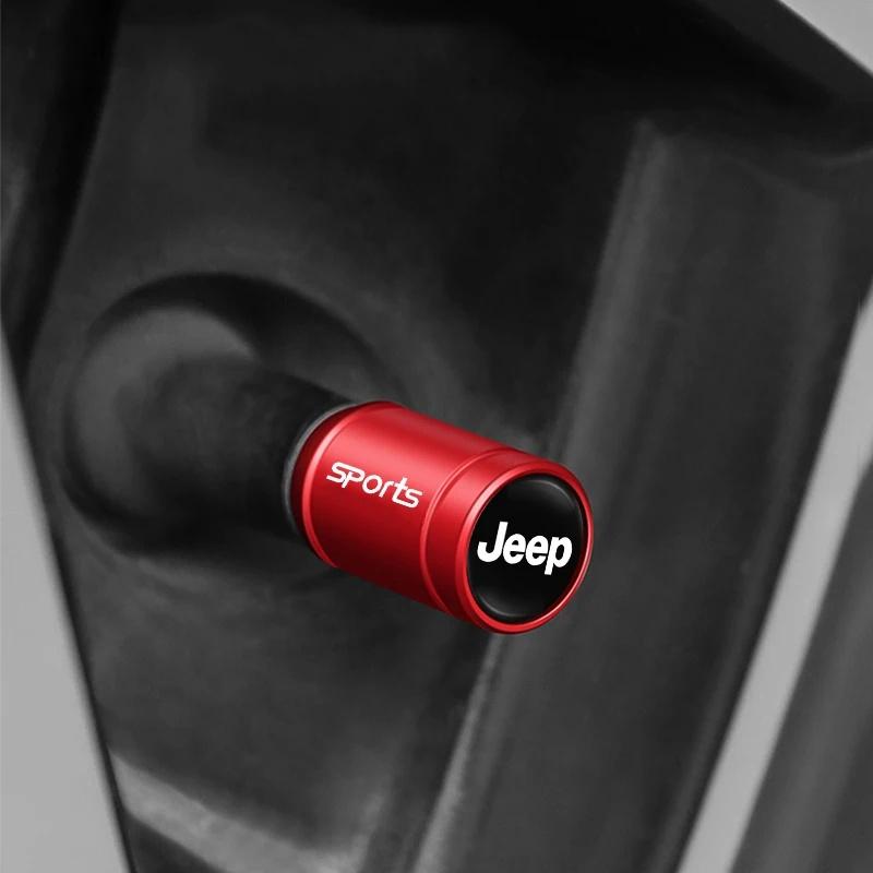 4Pcs Alloy Car Tire Valve Stem Caps For Jeep Renegade Wrangler JK JL Grand Cherokee Anti-Dust Anti-Leak Wheel Valve Accessories ALO1