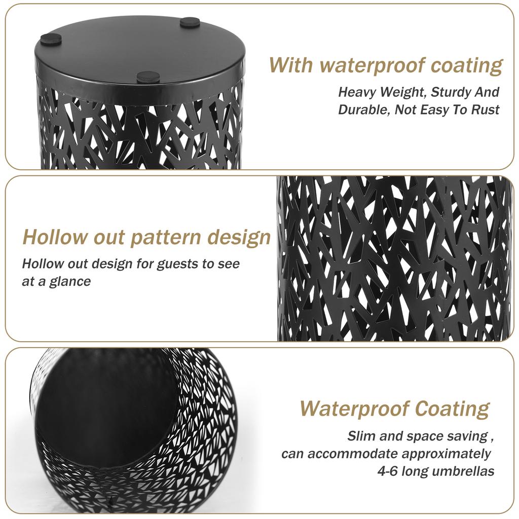 Держатель для зонта, металлическая полая стойка, ведро для хранения, отдельно стоящее круглое ведро, водонепроницаемая стойка для тростей