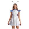 Womens Space Alien Costume Cap Sleeve Cutie Design Outer Space Theme Dress and Hair Hoop