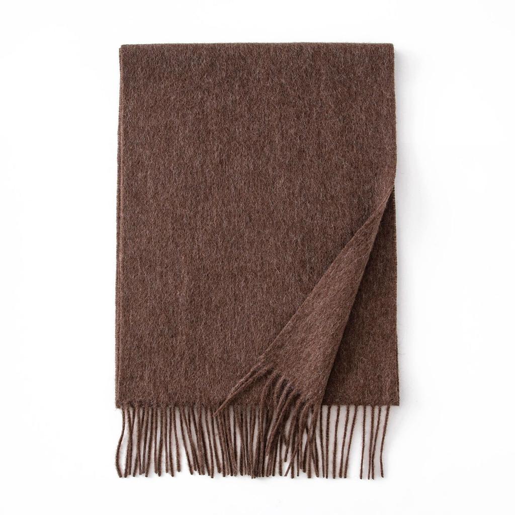Thickened Autumn and Winter Plaid 100 Wool Scarf Atmosphere Women's All-match Fashion Warm Wool Scarf Comfortable Shawl