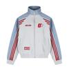 Mens Casual Track Suit Set - Color Block 3-Stripe Half Turtleneck Jacket Loose Wide Leg Pants