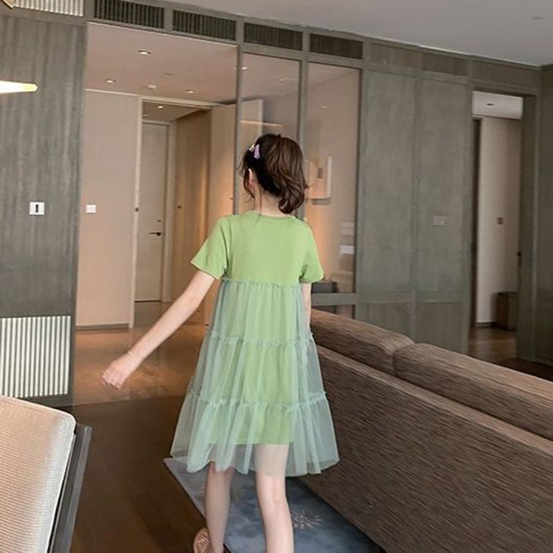 Summer Dress Loose Thin Short-sleeved Top Mid-length Summer Dress