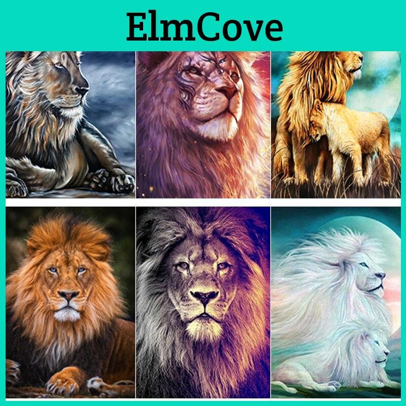 Diy Painting 5d New Diamond Lion Diamond Embroidery Animals Full Round Drill Crafts Home Decor Manual Gift
