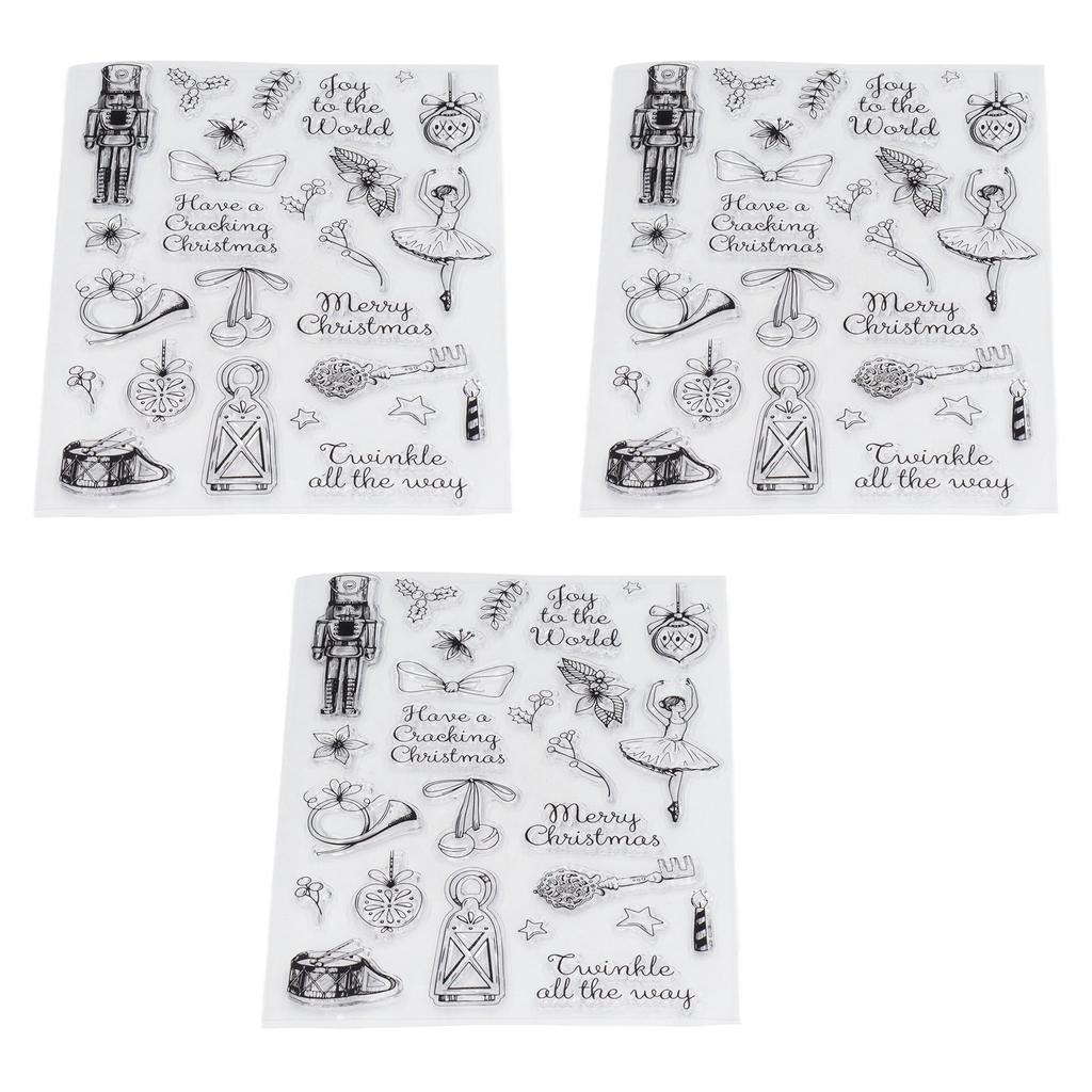 3 шт. прозрачных штампов с рождественским тематическим узором, прозрачные штампы для скрапбукинга для тиснения автомобиля