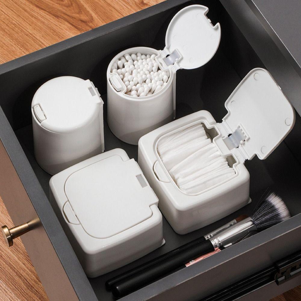 Pop-Up Type Cosmetic Cotton Storage Box Toothpick Dispenser Desktop Organizer Cotton Swab Holder