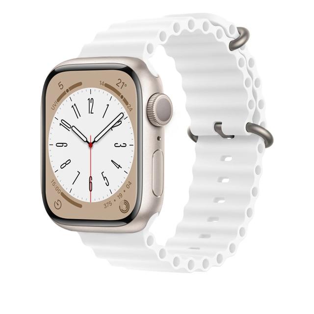 Ремешок Ocean для Apple Watch, ремешок 38 мм, 42 мм, 40 мм, 44 мм, 41 мм, 45 мм Ultra, 49 мм, силиконовый браслет для умных часов iWatch Ultra series 7 6 5 4 3 2 1 se 8