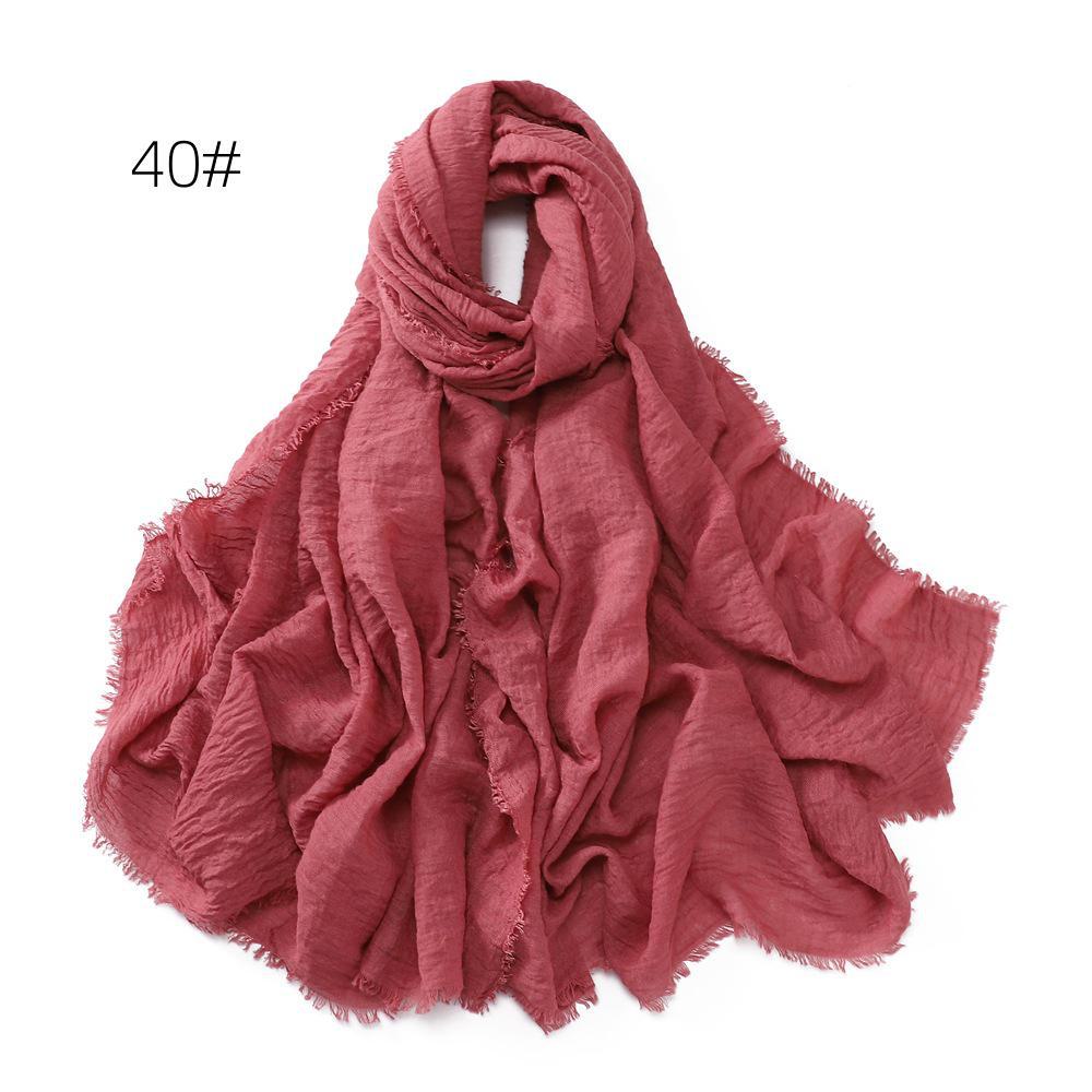 High-Quality Cotton Linen Gauze Scarf: Breathable, Encrypted Sunscreen, Four-Circle Fringe Shawl, Women's Malay Head Scarf