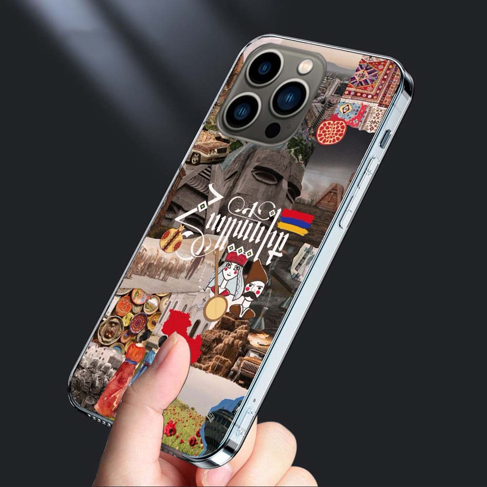 Флаг Армении Паспорт АРТ Чехол для телефона Для iPhone 16E 15 Pro 14 Plus 17E 16 17 Pro Max Air 11 12 13 Mini Ударопрочный Capa Милый C