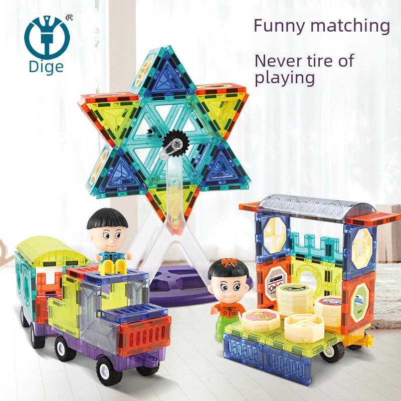 Магнитные шариковые строительные блоки Diger Pipeline: Красочный развивающий набор игрушек для детей