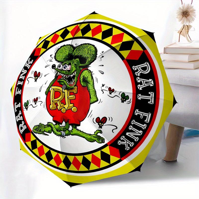 Rat Fink Classic Car Decal Sticker HotRod Muscle Ratrod GiftUmbrella, Portable 3-Fold Compact Umbrella for Men & Women Gift