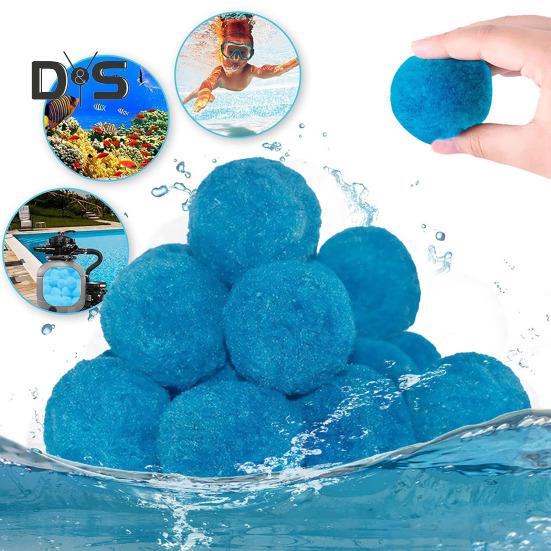 Шарики для фильтров для бассейна. Экологически чистые волокнистые шарики для фильтрации бассейна. Многоразовый сетчатый шар с высокой степенью фильтрации для аквариумов. Бассейны.