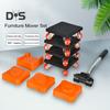 1 Set Furniture Lifter Mover Tool with Crowbar Heightening Block Heavy Duty Furniture Mover with Wheels Appliance Roller Furniture Moving Dolly