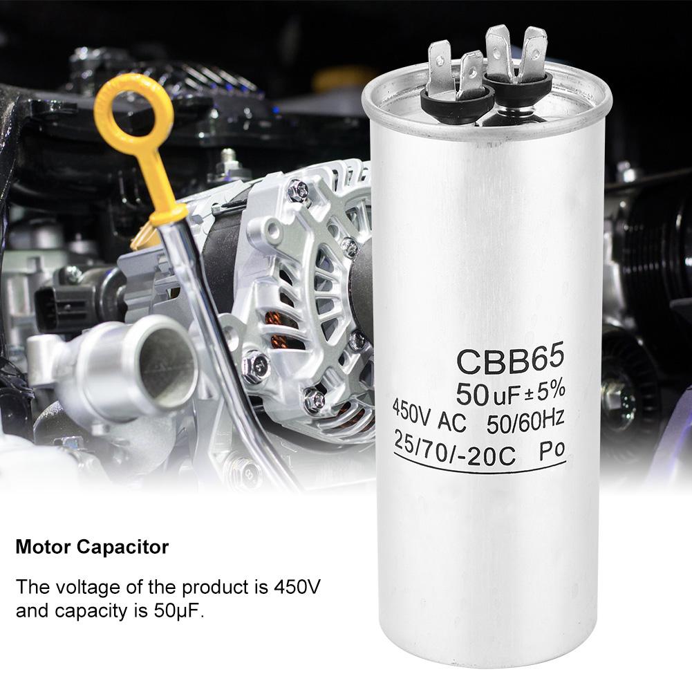 CBB65 450V 50UF Униполярный электролитический конденсатор для запуска двигателя с конденсатором для кондиционирования воздуха