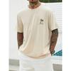 Summer Men's 100% Pure Polyester Sports Casual Loose Fit Plus Size Coconut Tree Pattern Printed Round Neck Short Sleeved T-shirt