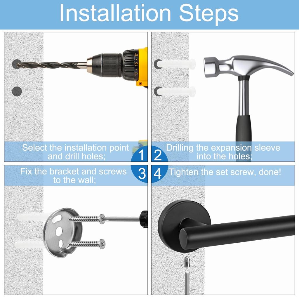 Регулируемые матовые черные держатели для полотенец из нержавеющей стали, одинарная вешалка для полотенец, настенный держатель для полотенец для ванной комнаты