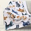Cute Cat Kawaii Animal Design Flannel Throw Blanket Lightweight Warm Cozy Gifts for Kid and Adults Gift Suitable Couch Bed Chair