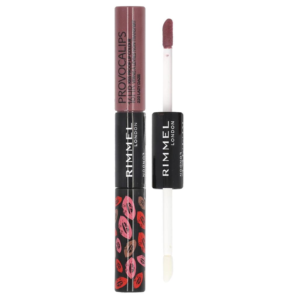 Rimmel London Provocalips, 16HR Kiss Proof Lip Color, 220 Lazy Days, 0.14 Fl Oz (4 Ml)/0.1 Fl Oz (3 Ml)