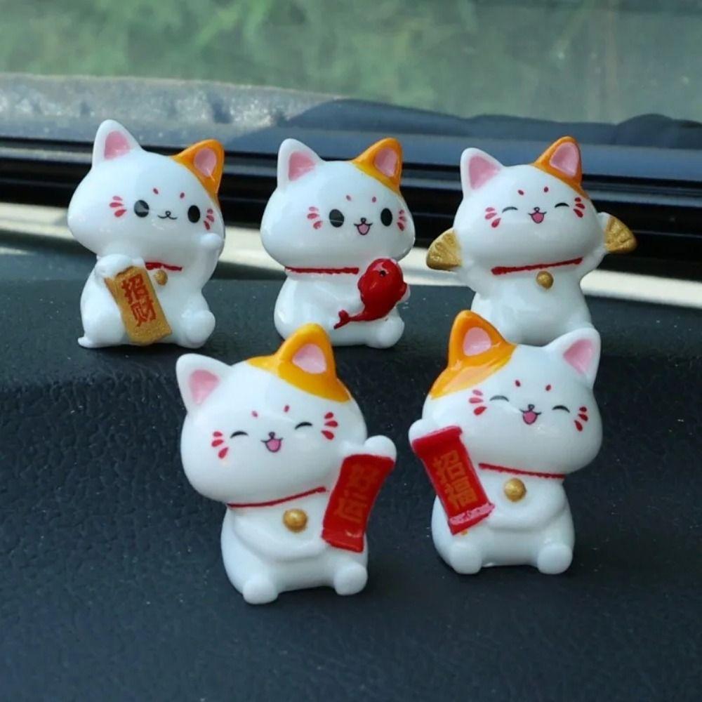 Симпатичные украшения для автомобиля Lucky Cat, мини-кошки, микро-ландшафтные украшения, фигурки кошек Fortune Cat, настольные фигурки