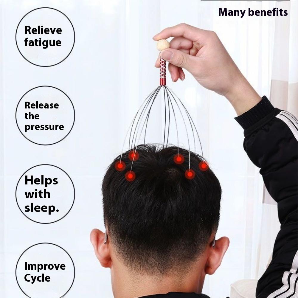 Массажер для головы «Осьминог», извлекатель душ, захват и проглатывание, артефакт «почесать голову», зуд кожи головы, меридианы, почесывание макушки головы