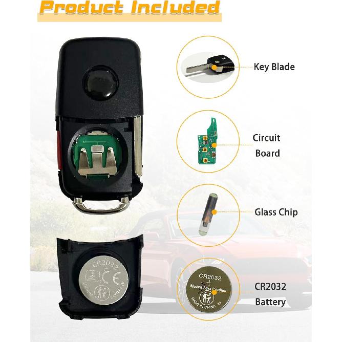 Замена Брелока Подходит для 2012-2016 Volkswagen Beetle Passat / 2011-2016 CC Eos Golf GTI Jetta Tiguan Touareg Бесключевой Доступ Пульт Дистанционного Управления