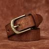 3.8CM Genuine Leather Belt for Men High Quality 5.5mm Thick Copper Buckle Jeans Cowskin Casual Belts Cowboy Waistband Male Retro