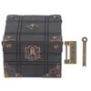 Vintage Wooden Box Retro Antique Decorative Treasure Chest Case Trinket Box with Lock for Storing