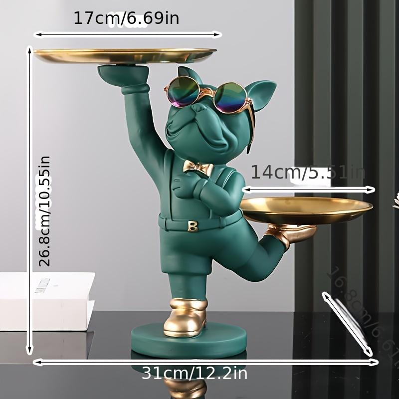 Nordic Fashion Art Французский бульдог Фигурки животных из смолы Крутая скульптура собаки Поднос для конфет Закуска Ключ Монета Фрукты Ювелирные изделия Хранение Статистика