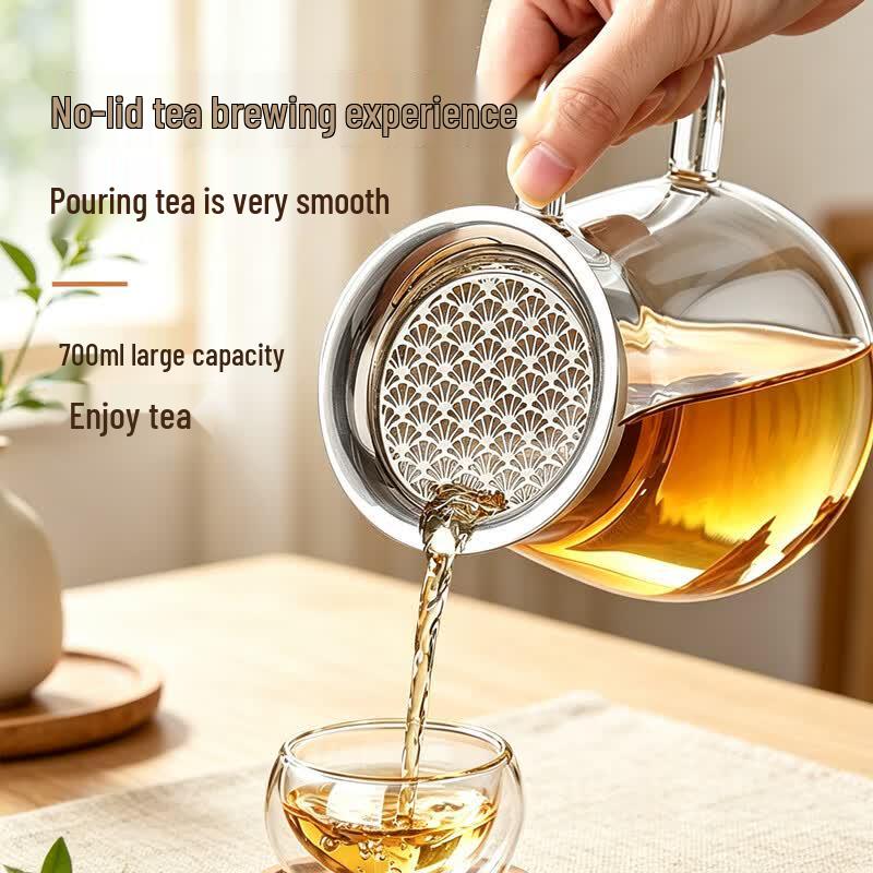 Стеклянный чайник Yihucha с отделением для чая и воды