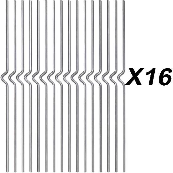 16 Pcs Heavy Duty Yard Sign Stakes - 14 Inches Stainless Steel Metal Stakes Holder for 4mm Garden Lawn Corrugated Plastic Signs, Alternative to H