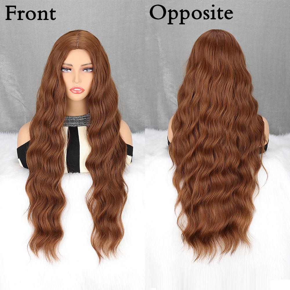 Синтетический натуральный длинный волнистый парик для наращивания волос коричневый парик термостойкий парик для женщин повседневный