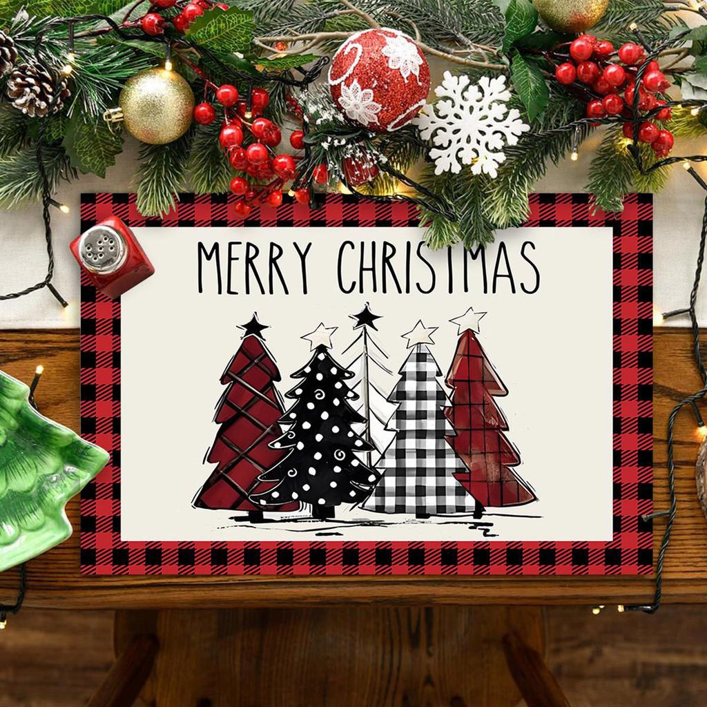 Christmas Placemats Cartoon Party Insulation Dining Table Christmas Atmosphere Placemats