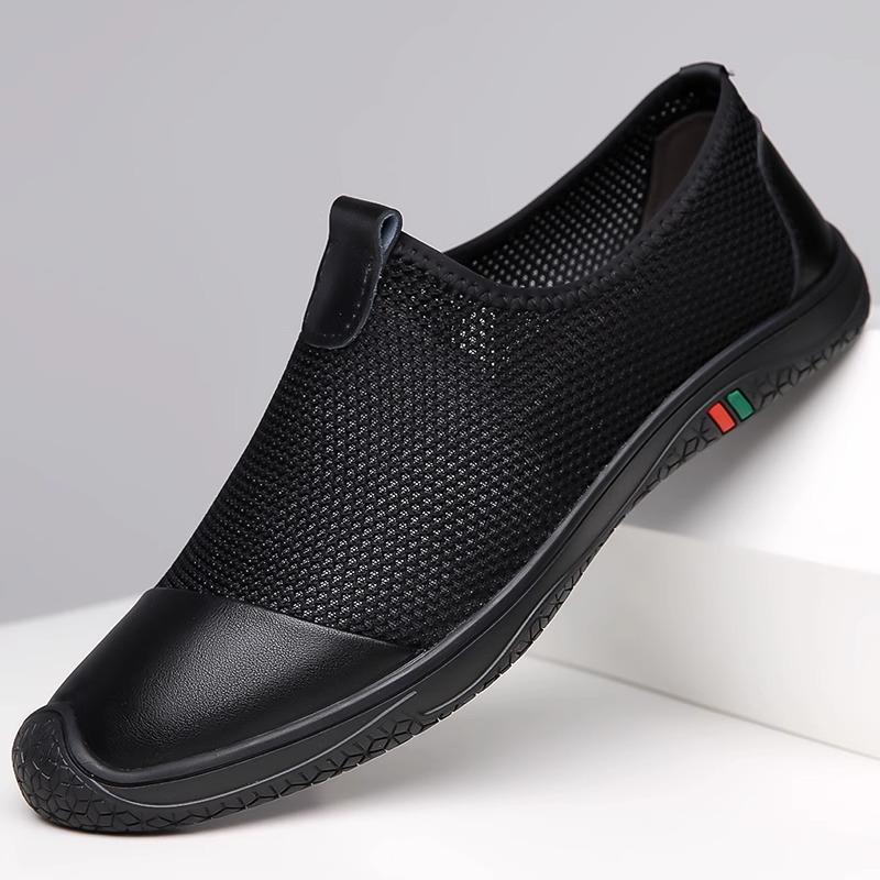 Мужская обувь Новая дышащая повседневная обувь Летняя сетчатая обувь с полыми отверстиями Мягкая подошва Удобная обувь для вождения для мужчин Лоферы слипоны