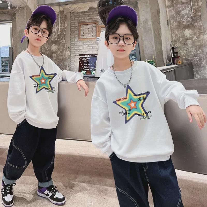 2023 Boys' Street Style Sweatshirt - Spring & Autumn Korean Trend