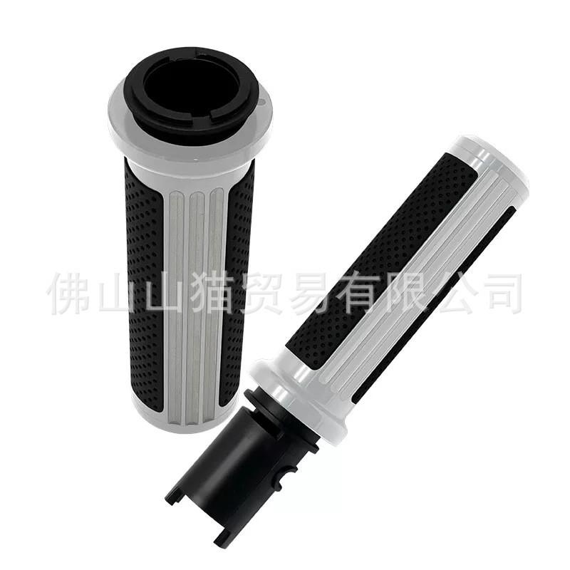 Universal Motorcycle Handlebar Grips Harley Softail Street Bob Fat Boy Breakout Aftermarket Rubber Grip Covers Black Chrome