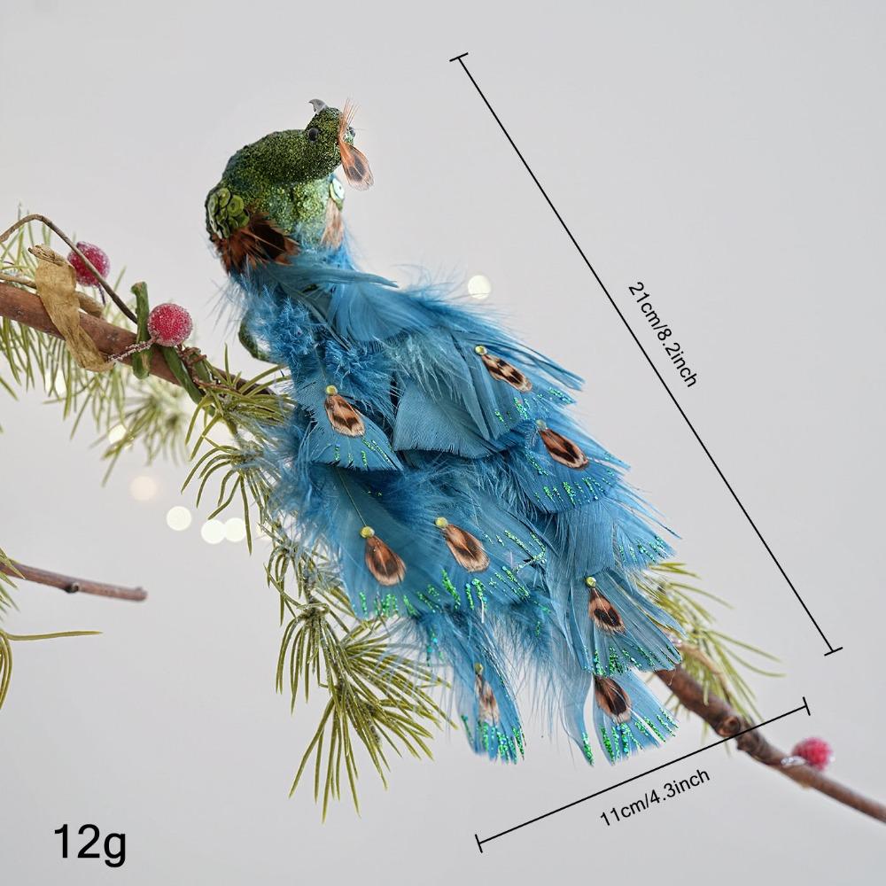 Shimmering Simulated Peacock Foam Christmas Tree Ornaments Christmas Peacock Decoration Xmas Gift