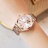 Женские часы, водостойкий светящийся ремешок из нержавеющей стали, круглый календарь со стразами, платье, наручные часы, модные ювелирные изделия, подарок