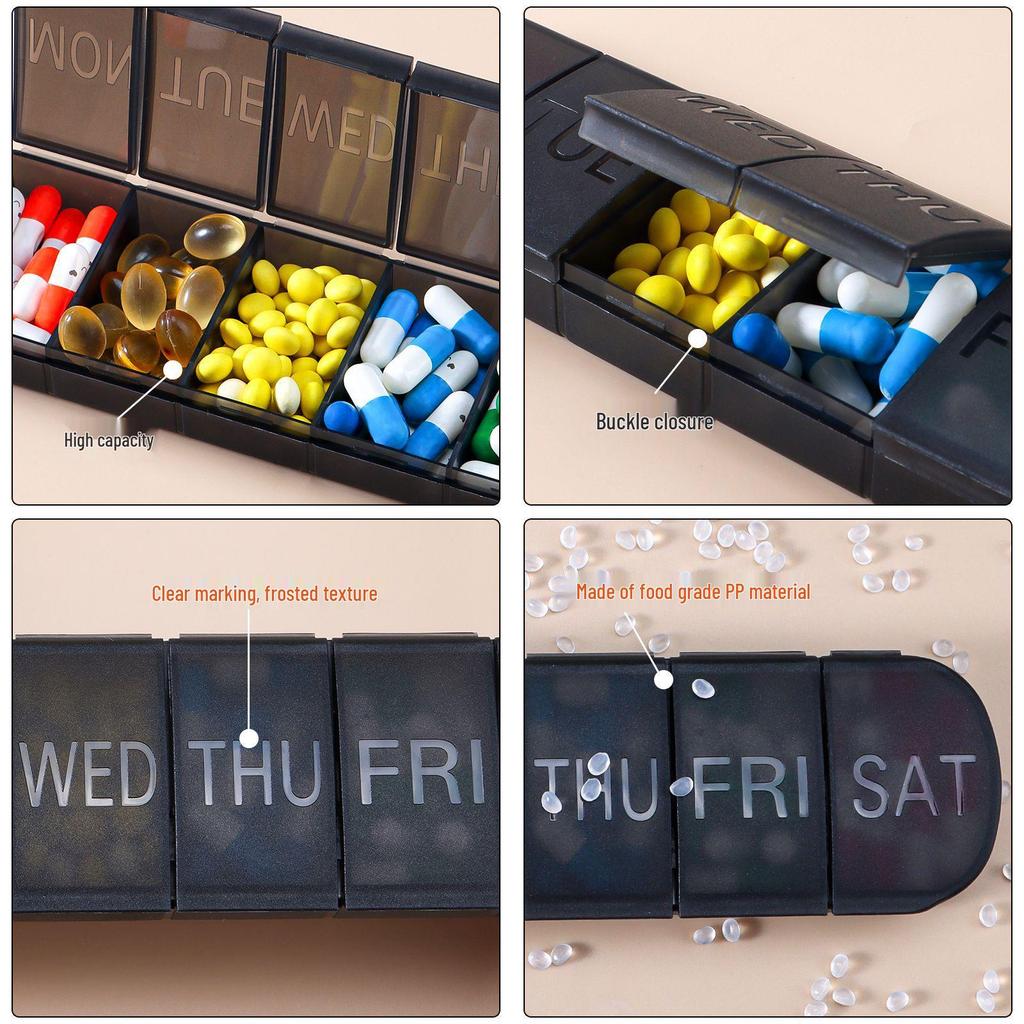 7-Day Mini PP Material Medicine Storage Box - Portable and Household Use