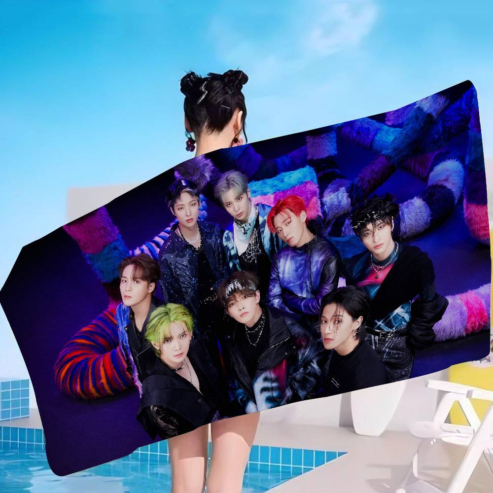 Корейский Поп A-ATEEZ Большие Микрофибровые Пляжные Полотенца Быстросохнущее Полотенце Песок Пляжные Полотенца Полотенце для Бассейна Для Путешествий Плавание Бассейн Йога