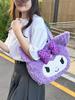 Velvet Rose Plush Crossbody Bag for Children - Cute Japanese Tote & Backpack for Little Girls