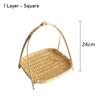 1Pcs 1/2/3 Layer Bamboo Woven Basket Fruit Food Vegetable Standing Tray New Storage Basket
