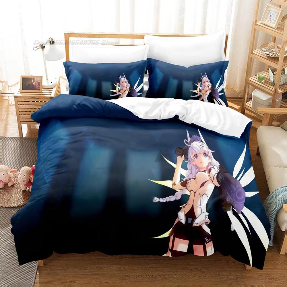 Постельное белье Honkai impact 3rd Односпальный Полуторный Двуспальный Квинсайз Кингсайз Комплект постельного белья Взрослый Детский Спальня Комплекты пододеяльников 3D-печать Каваи Аниме