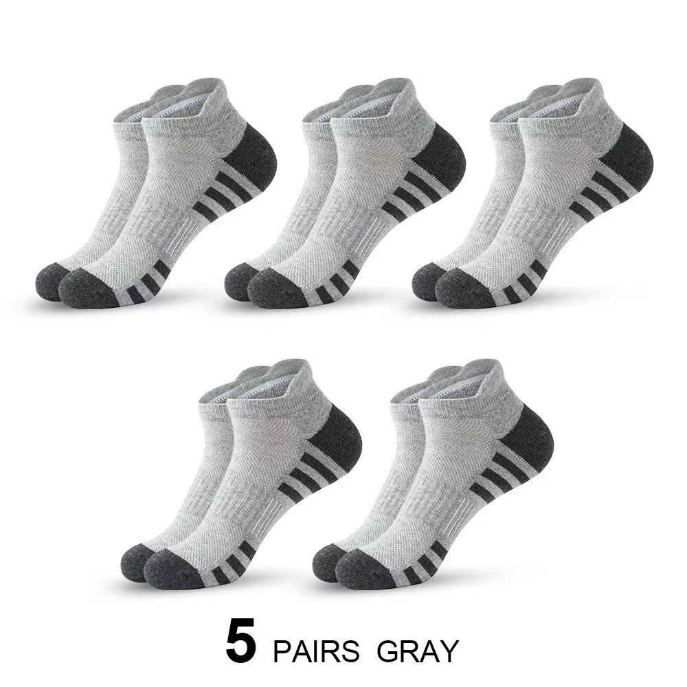5 Pairs Lightweight Sports Socks Cushioned Low Cut Socks New Running Socks
