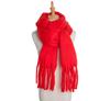 European and American Style Women's Solid Color Shawl Autumn Winter Long Tassel Scarf Thicken Warm Pashmina