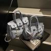 New High-end Pin Contrasting Platinum Bag Portable Shoulder Diagonal Span Trendy Women's Bag