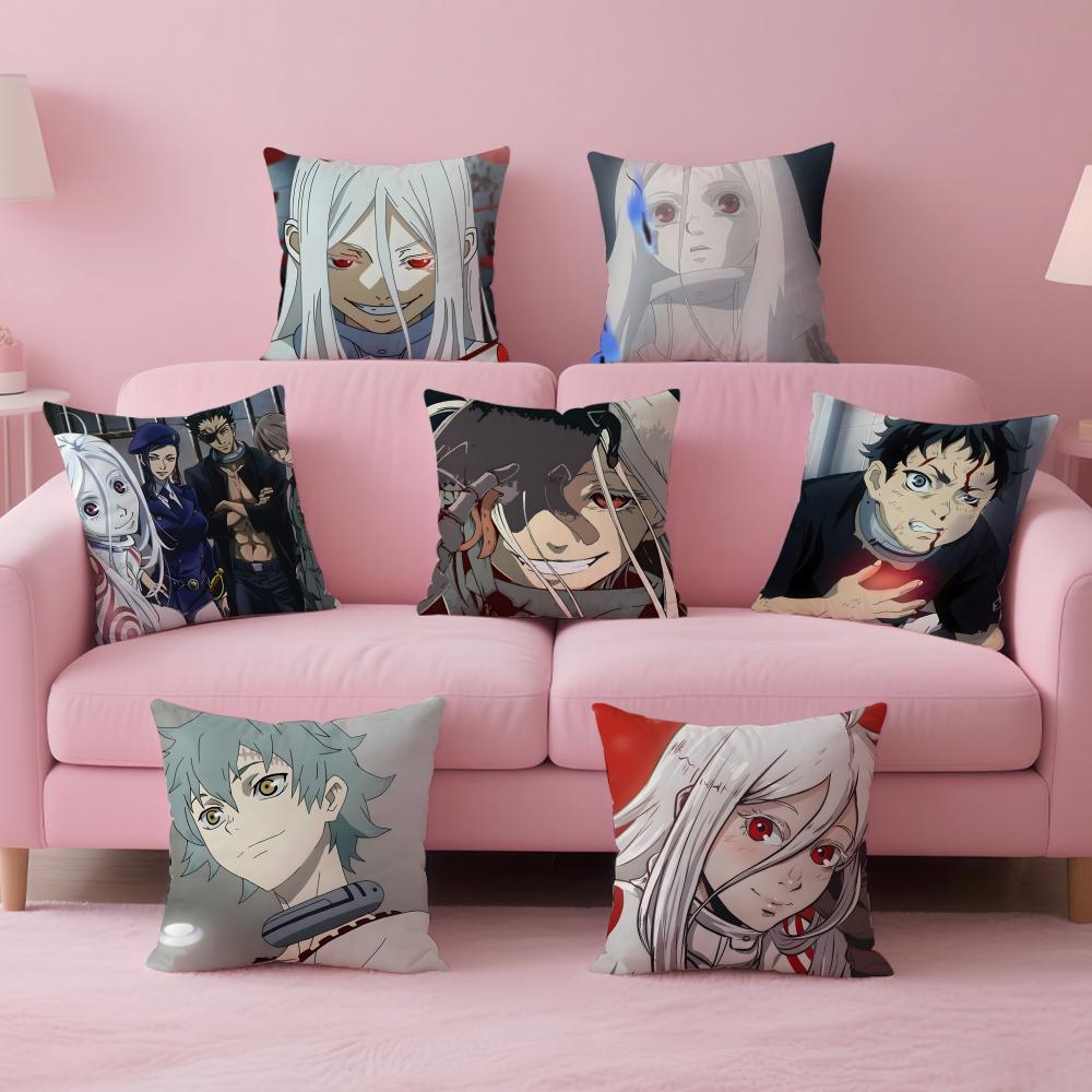 Dark Action Japanese Anime DDeadman Wonderland Cushion Cover Pillow Case Soft Skin Friendly Fabric Concealed Zipper