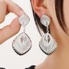 European American Metal Style Shell Dangle Earrings: Creative Fashion Design with High-Quality Alloy Texture for Women