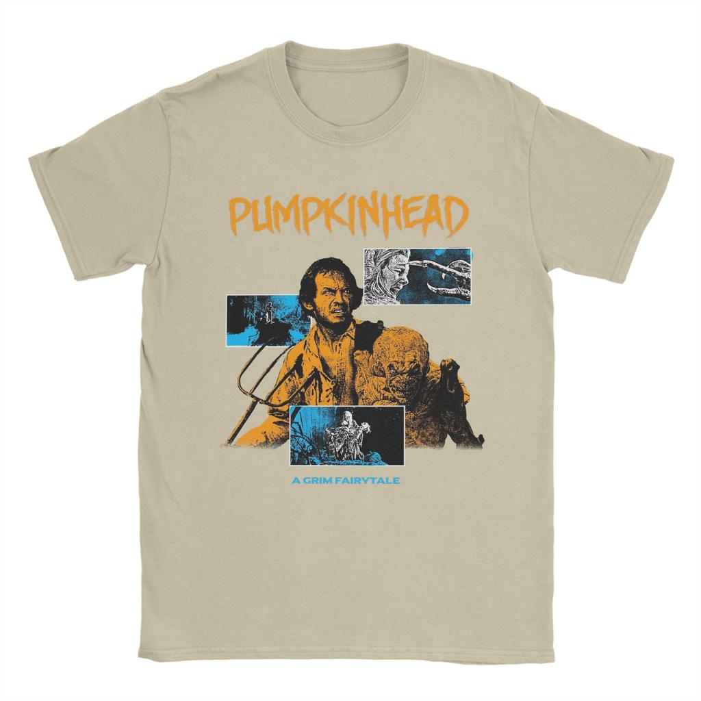Pumpkinhead T Shirts for Men Pure Cotton Vintage TShirts Round Neck  Tee Shirt Short Sleeve Tops Original