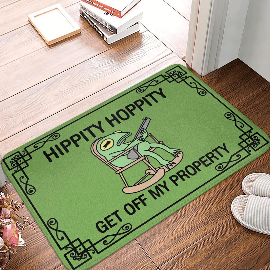 Hippity Hoppity Get Off My Property Front Door Floor Entrance Mat Outdoor Kitchen Bathroom Doormat Living Room Carpet Rug