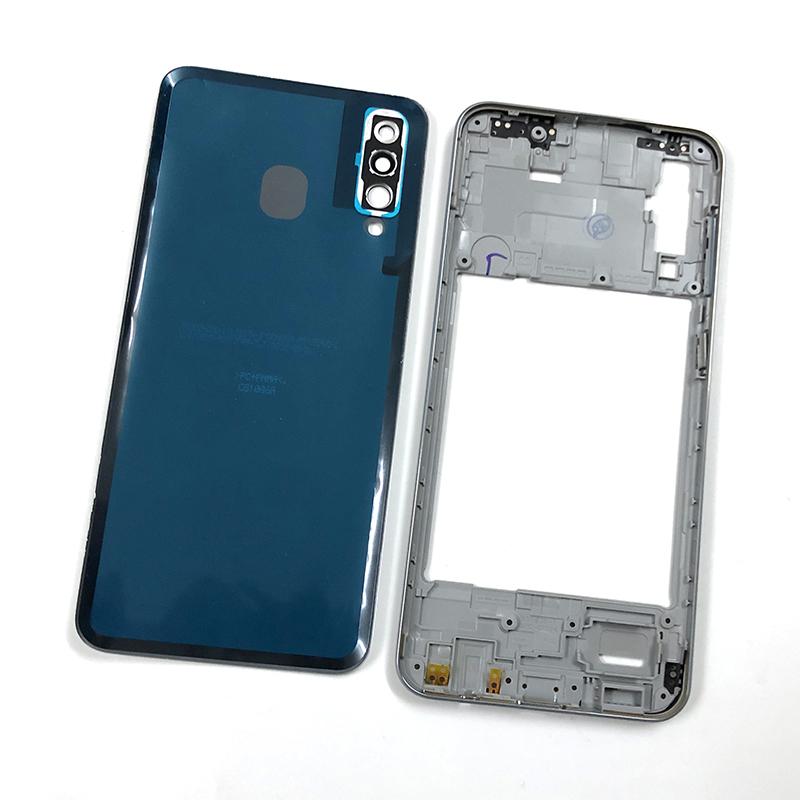 Оригинальный корпус для Samsung Galaxy A50 2019 A505 A505F A505DS, средняя рамка + задняя крышка аккумулятора, задняя крышка + линза камеры
