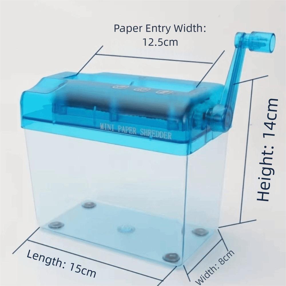 ABS Hand Shredder Hand Crank Mini Manual Shredder Transparent Eco-Friendly Documents Paper Cutting Tool Birthday Gift